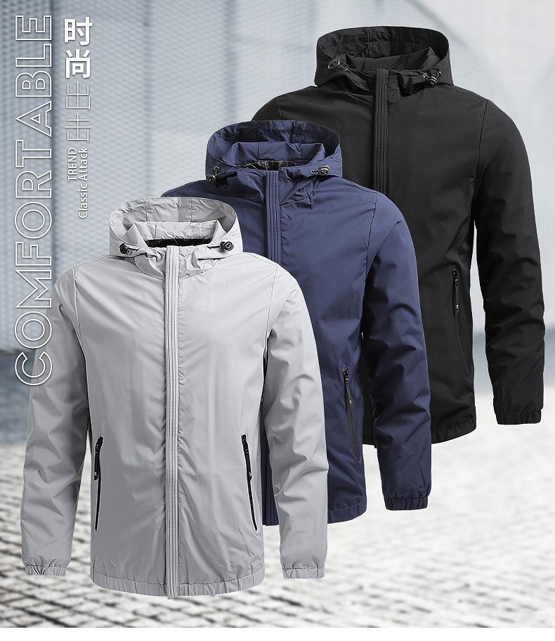 Men's Spring & Autumn Casual Hooded Baseball Jacket - Fashionable, Simple, Reversible.