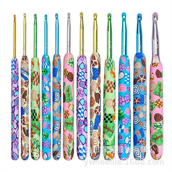 Colorful Crochet Hook Set - 5 Polymer Clay Hooks (CH118-5PCS)