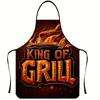 Waterproof Sleeveless Apron With Unique Print For Barbecuing And Creative Styling
