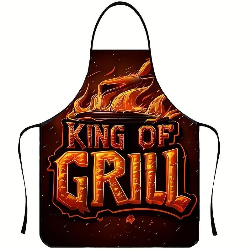 Waterproof Sleeveless Apron With Unique Print For Barbecuing And Creative Styling