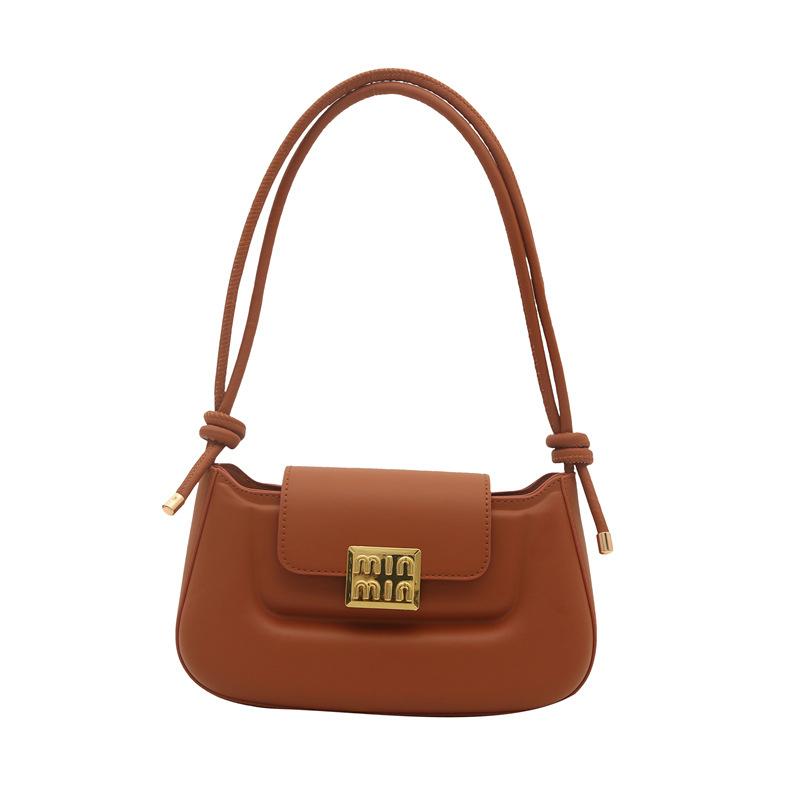 

2025 autumn new French texture versatile simple trend fashion shoulder messenger bag texture underarm bag светло-коричневого