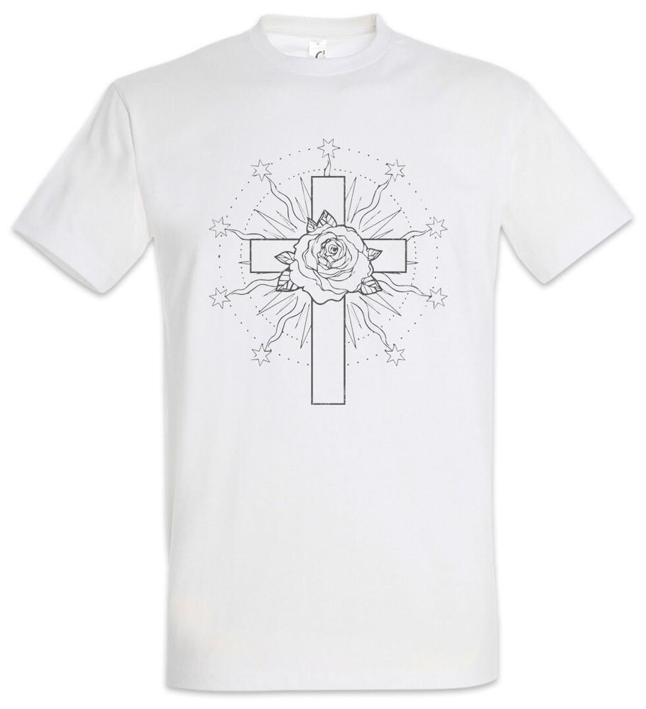 Rose Cross III T-Shirt Symbol Tattoo Sign Roses Christian Christ Artist Art