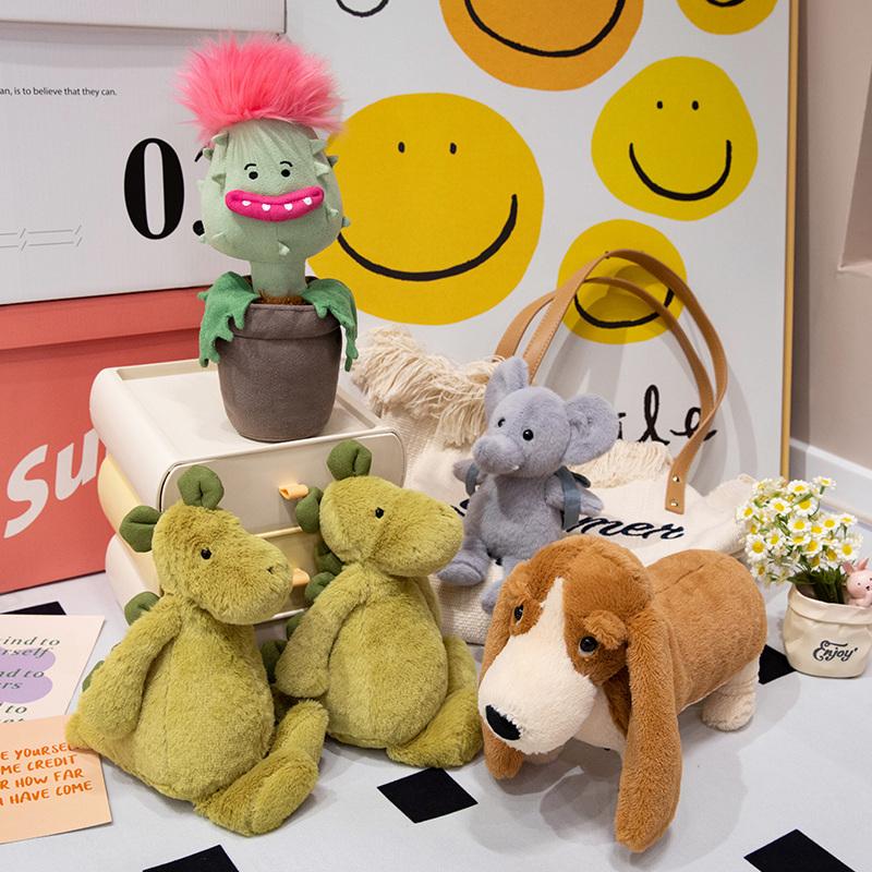 Stuffed Cute Backpack Elephant Plush Plant Beagle Puppy Dog Baby Appse Toy for Kids Birthday for Boy Girl Xmas