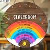 Regenbogen Positives Zitat Klassenzimmer Rundes Holz-Hängeschild, 2D Flach Gedrucktes Wand-Tür-Ornament, Lehrer Klassenzimmer Dekor Geschenk