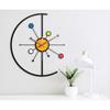 Large World Map Wall Clock, Metal Minimalist Modern Clock, Round Silent Non-Ticking Battery Operated Wall Clocks for Living Room/Home