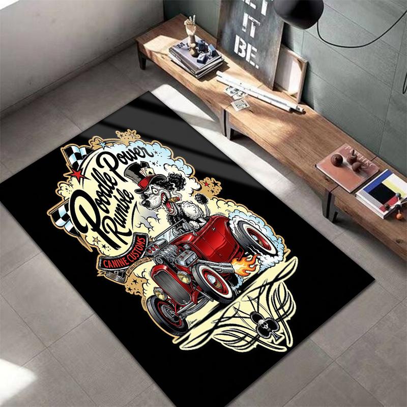 Street graffiti car Pattern Square Carpet,Area Rug,Carpet Rug for Living Room Bedroom Sofa Playroom Decor,Non-slip Floor Mat,Holiday Birthday Gifts