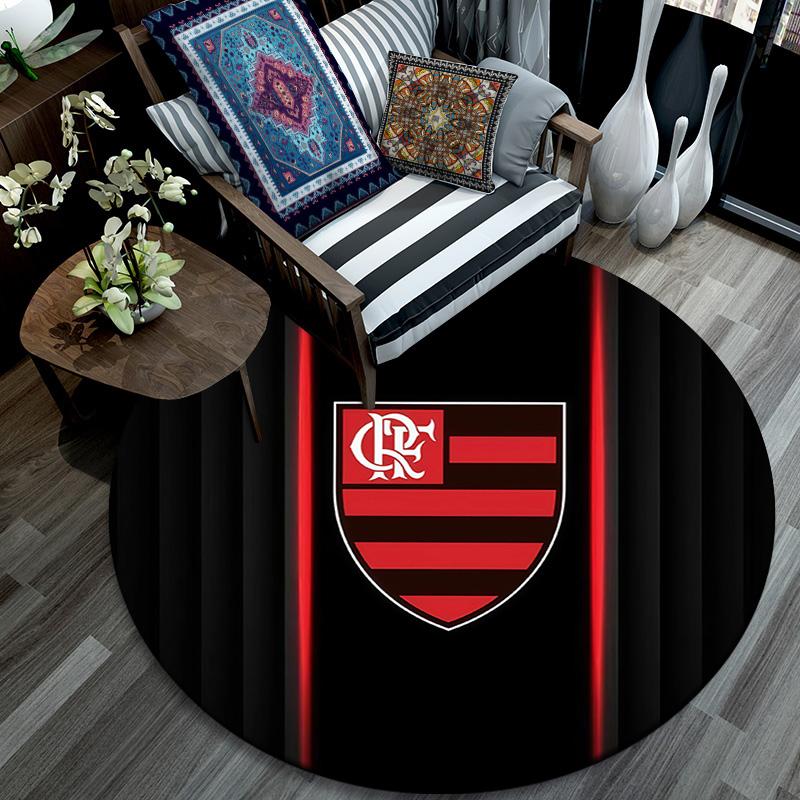 Clube De Regatas Do Flamengo Round Area Rug,Carpet Rug for Living Room Bedroom Sofa Playroom Decor,Non-slip Floor Mat