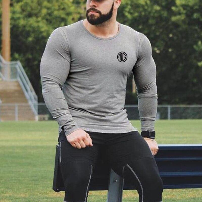 Muscleguys Spring and Autumn Men's Bottoming Shirt Cotton Fitness Comfortable Long Sleeve T-Shirt