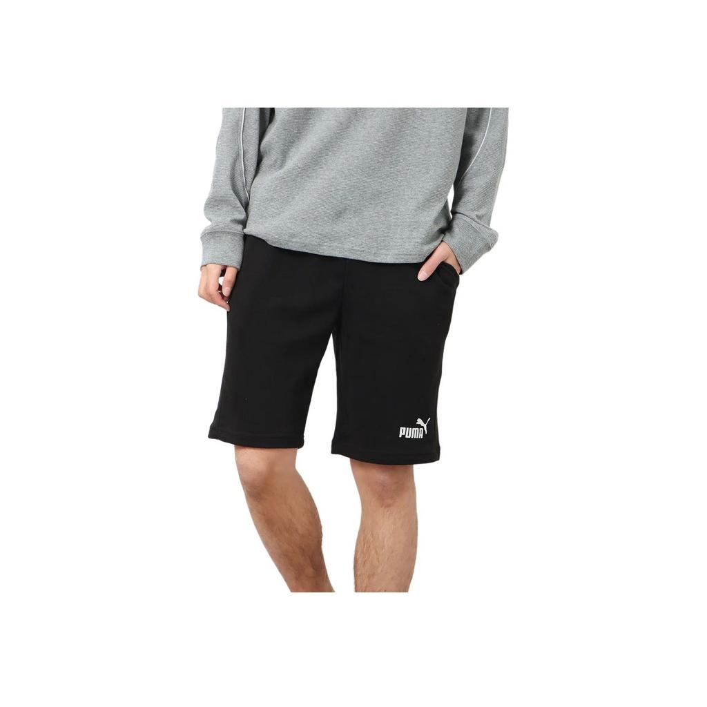 Puma Logo Embroidered Drawstring Knit Shorts Men Bottoms Black 849552-01