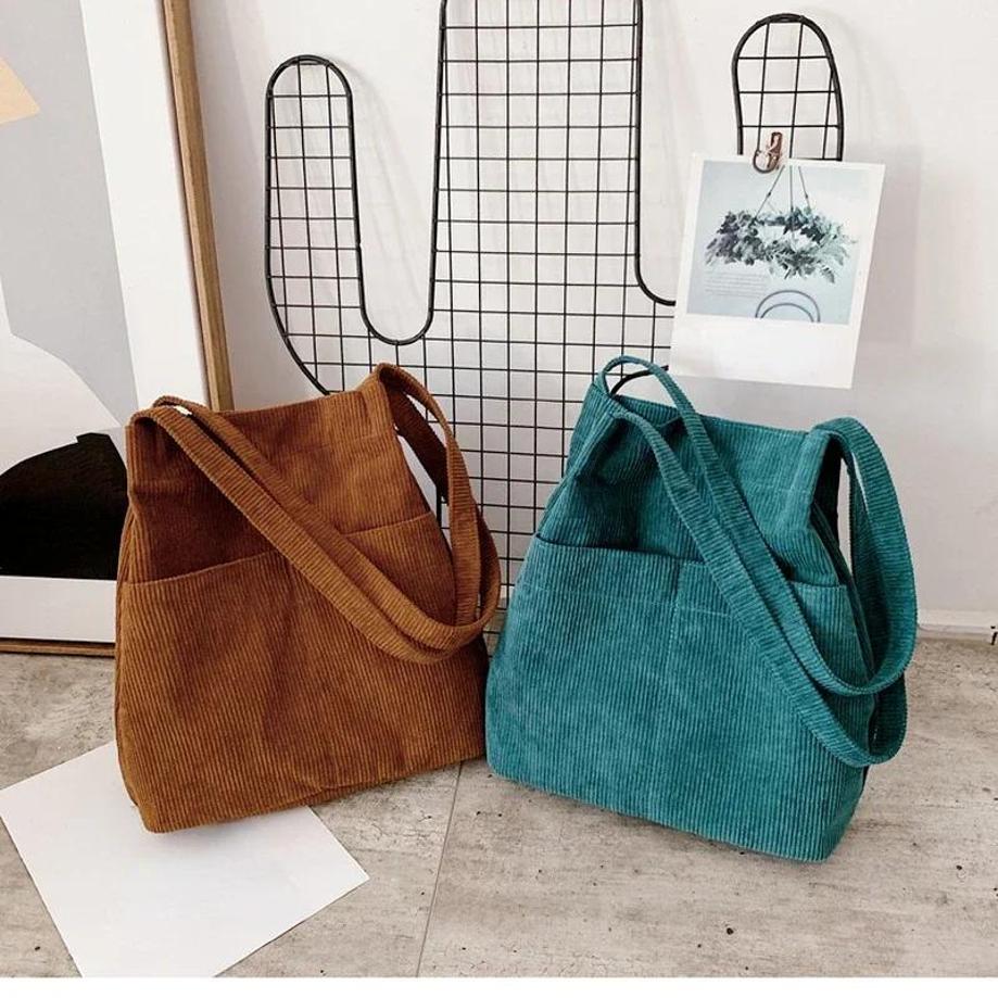 1 Pcs Large Capacity Women's Bag Twill Canvas Commuter One Shoulder Handheld Casual Small Design Simple Lazy Shopping Bags