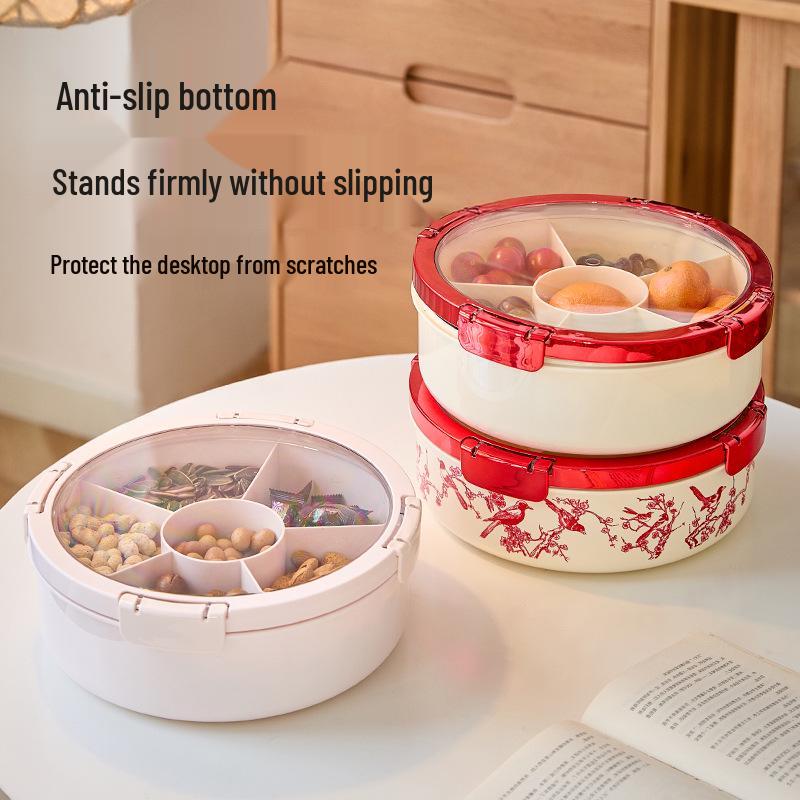 Buckleable High-Value Fruit Plate & Sunflower Seed Storage Box - 2025 New Macaron Candy Box for Living Room Coffee Table or Wedding Gift
