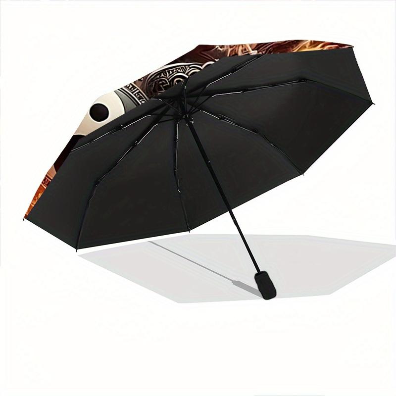 1pc Yin Yang Dragon Pattern Automatic Umbrella is Fashionable and Good-Looking, Suitable for Travel and Daily UseW104