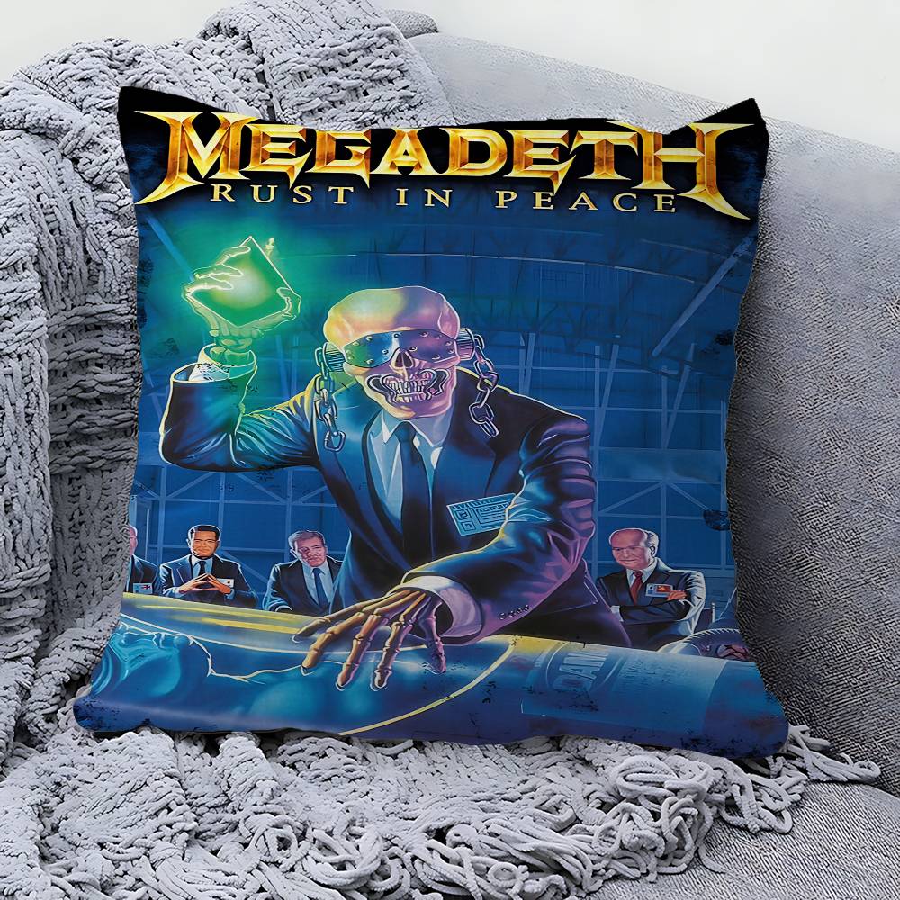 Band M-Megadeth Kissen Geschenk Home Office Dekoration Kissen Schlafzimmer Sofa Auto Kissenbezug Kissenbezug