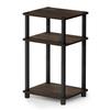 Furinno 3-Tier Side/Corner Table, Just Series, Colombian Walnut/Black, 29.2cm W X 34.0cm D X 57.9cm H [Officially Imported from Japan], 11087CWN/BK