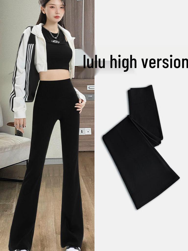 Barbie Hosen mit weitem Bein: Hohe Taille, Hohe Elastizität, Koreanischer Stil Herbst/Winter Leggings für Damen