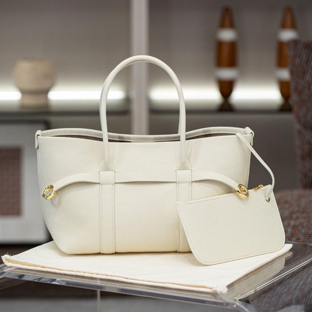 Premium Retro Tote Bag Large Capacity Splicing Leather Women's Bag Tote Bag Commuter Fashion Versatile Handbag