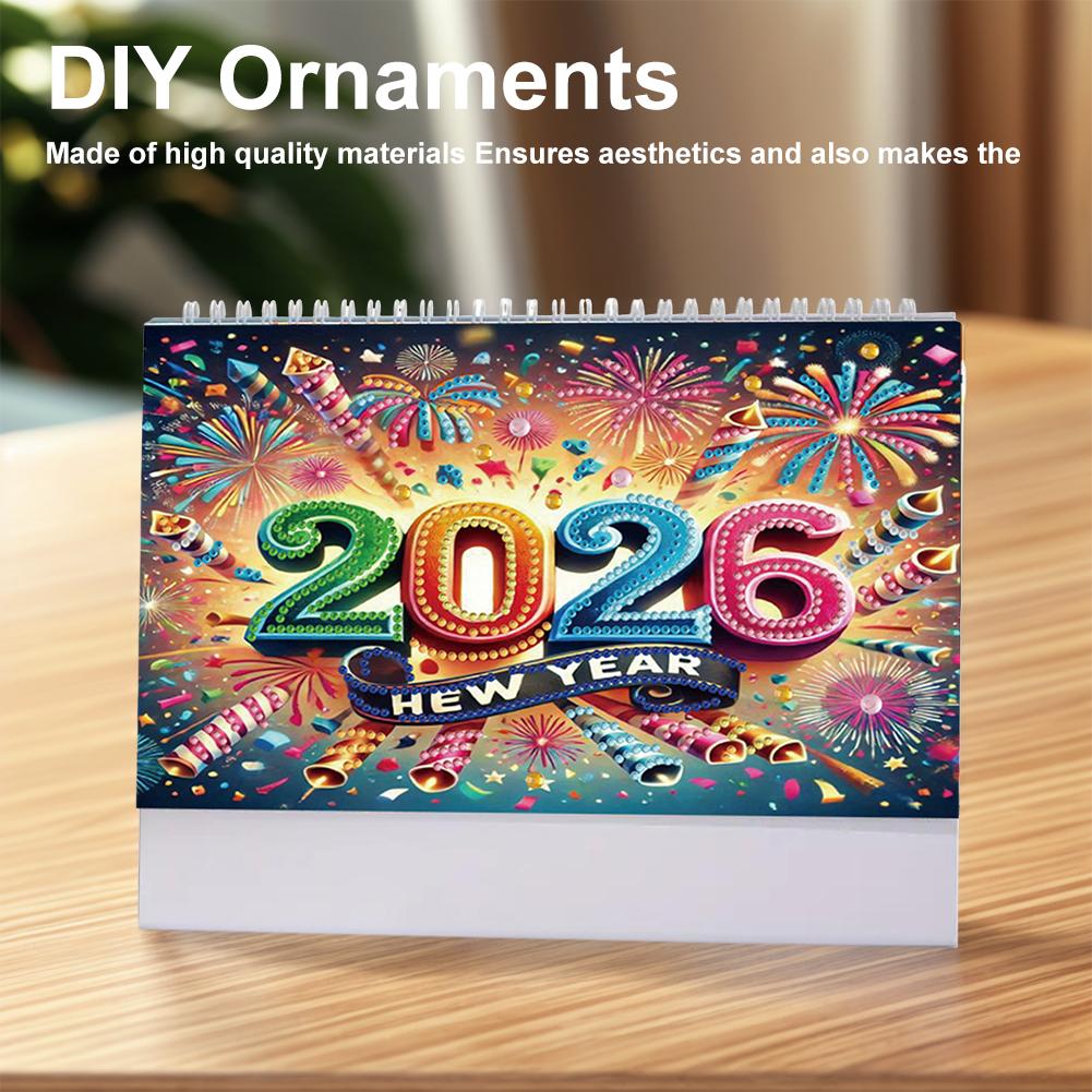 5D/DIY Calendar Shiny Rhinestones Decor Calendar Multi-Purpose Crystal Painting Desk Calendars Kit for Wedding Birthday Holiday