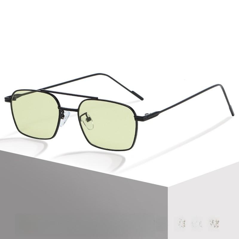 Metal Square Sunglasses With Uv400 Protection For Outdoor Activities And Fashion Style