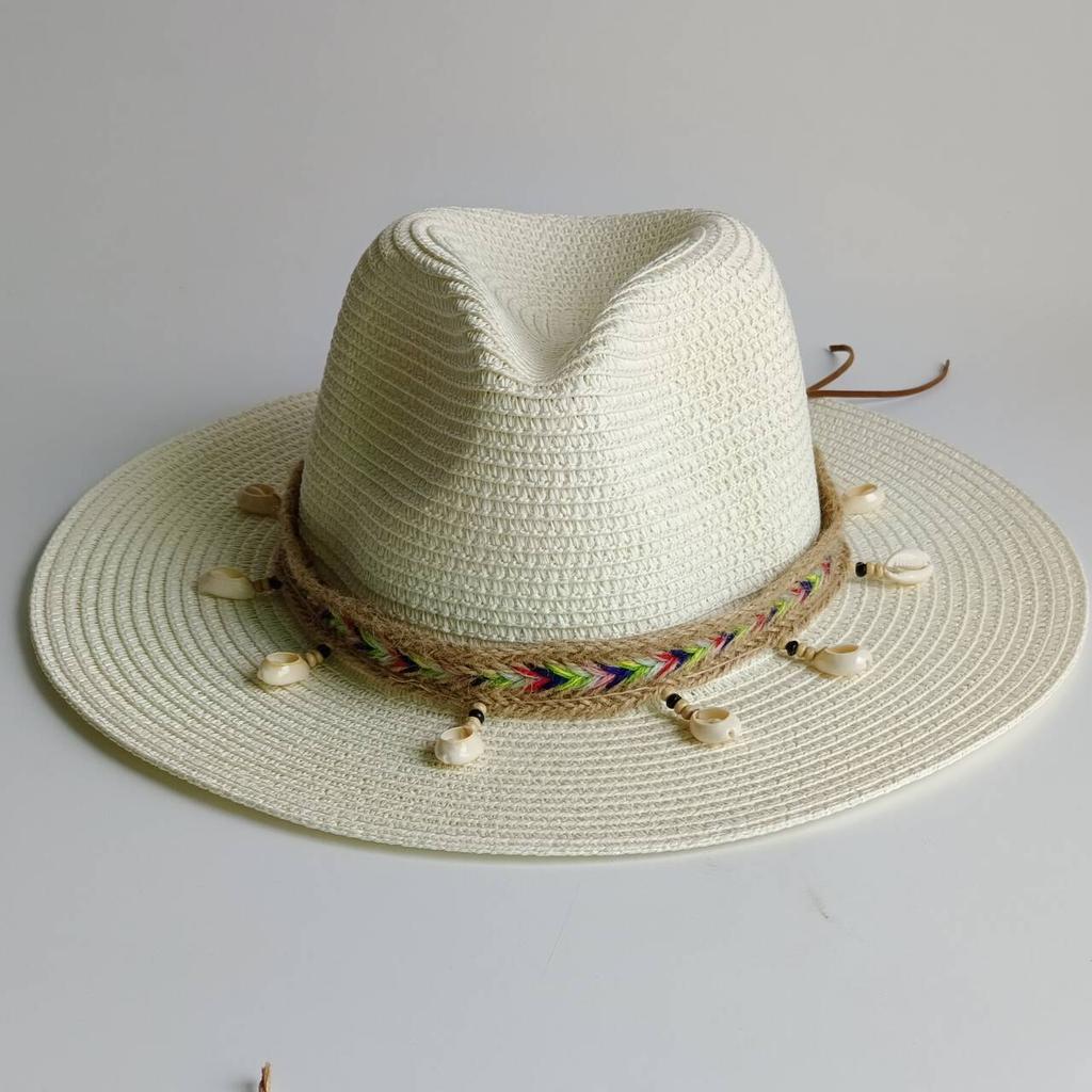 Summer Straw Hat Bohemian Shell Accessories Men and Women Straw Hat Sun Hat Candy Straw Hat Summer Hat  Chapeau