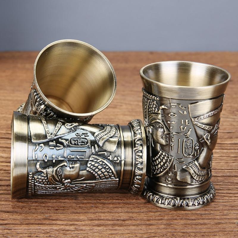Cocktail Cup Wine Cup Retro Theme Metal Texture Offering Insulation Small Capacity Suitable for Beverages Water
