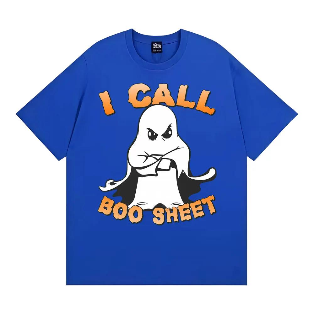 I Call Boo Sheet Ghost Funny Halloween Graphic Tshirts Unisex Women Fashion Vintage Short Sleeve Tshirt Summer Streetwear T Shirt