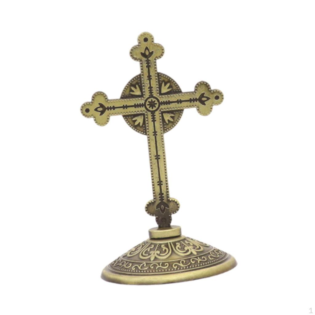 Kreuzfigur Religiöses Kunstwerk Zinklegierung Tischdekoration für Zuhause und Büro