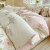 100 pure cotton four-piece set, new cotton quilt cover, bed sheet, bed hat, student dormitory single bed three-piece set 1