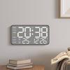 Brushed Metal Wall Clock: LED Multi-functional Electronic Alarm Clock