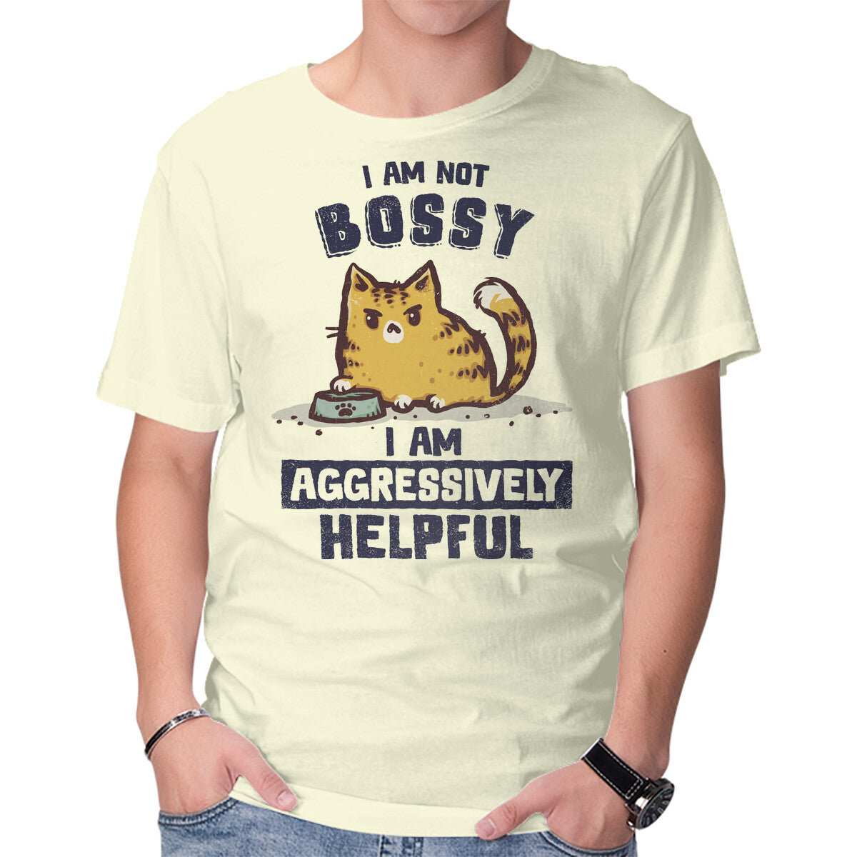 Unisex Crew Neck T-Shirt I Am Aggressively Helpful Graphic Short Sleeve Casual Tee XXXL