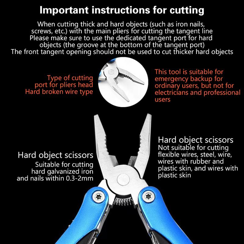 Camping Gear Outdoor Survival Stainless Steel 9 In 1 Portable Multi Tool Plier Camping Accessories Portable