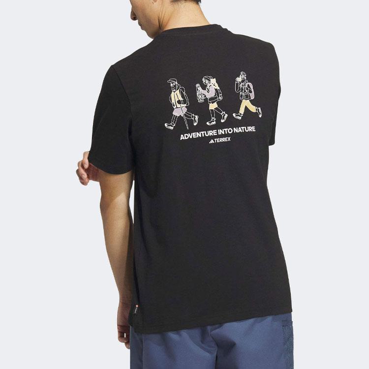 Adidas Polygiene Cartoon Print Crewneck T-Shirt Men Tops Black IS0282