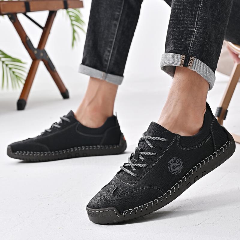38-48 Scarpe da Uomo Oversize Fatte a Mano in Pelle, Scarpe Casual Basse Scarpe Casual alla Moda in Pelle