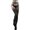Women's Leopard Top Suspender Pantyhose Black Silk Sheer Tights Lace Garter Belt Thigh High Stockings Lingerie Hosiery