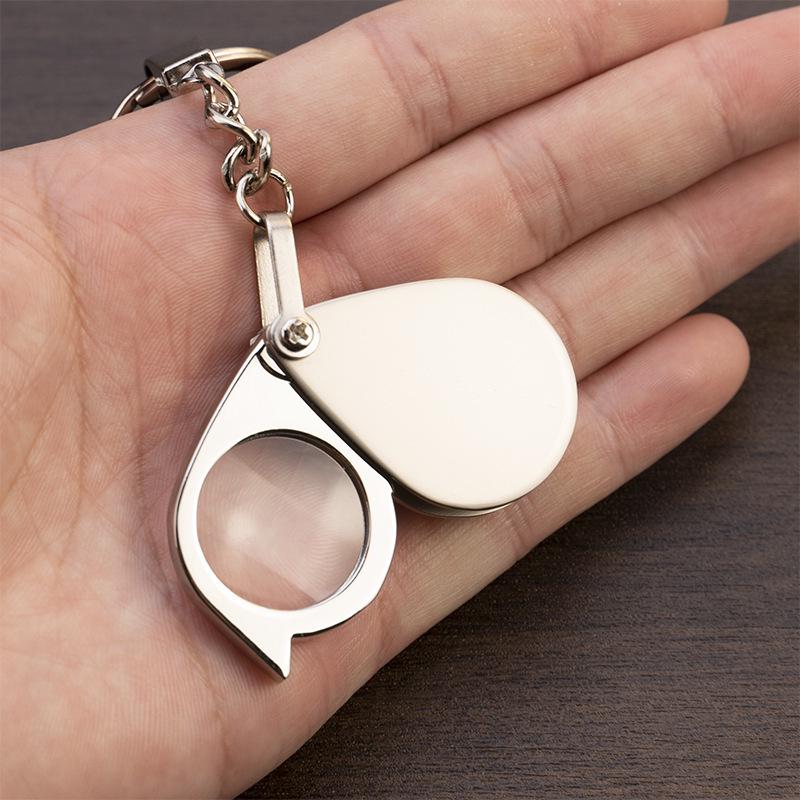 Sank 30X Foldable Metal Keychain Magnifier with HD Glass for Reading Small Print