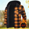 Men's Thermal Shirt: Fleece-Lined, Thickened Flannel Check Shirt – Men's One-Piece Fleece-Lined Shirt