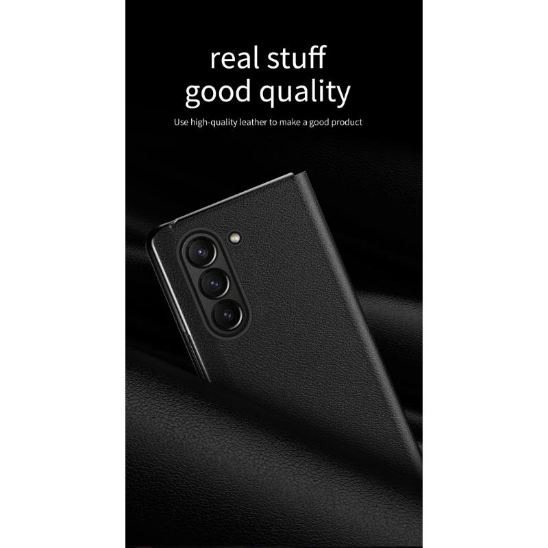 Pouzdro se slotem na karty Knižní Kožené Stojánek Ochranný Kryt pro Samsung Galaxy Z Fold 6 Business Módní Stojánek Skládací Držák