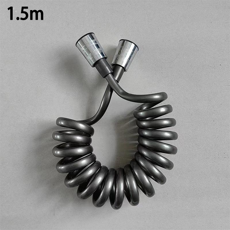 Teleskopschlauch mit Feder 1,5 Meter lang 1/2 Zoll Gewinde Telefonkabel Duschschlauch