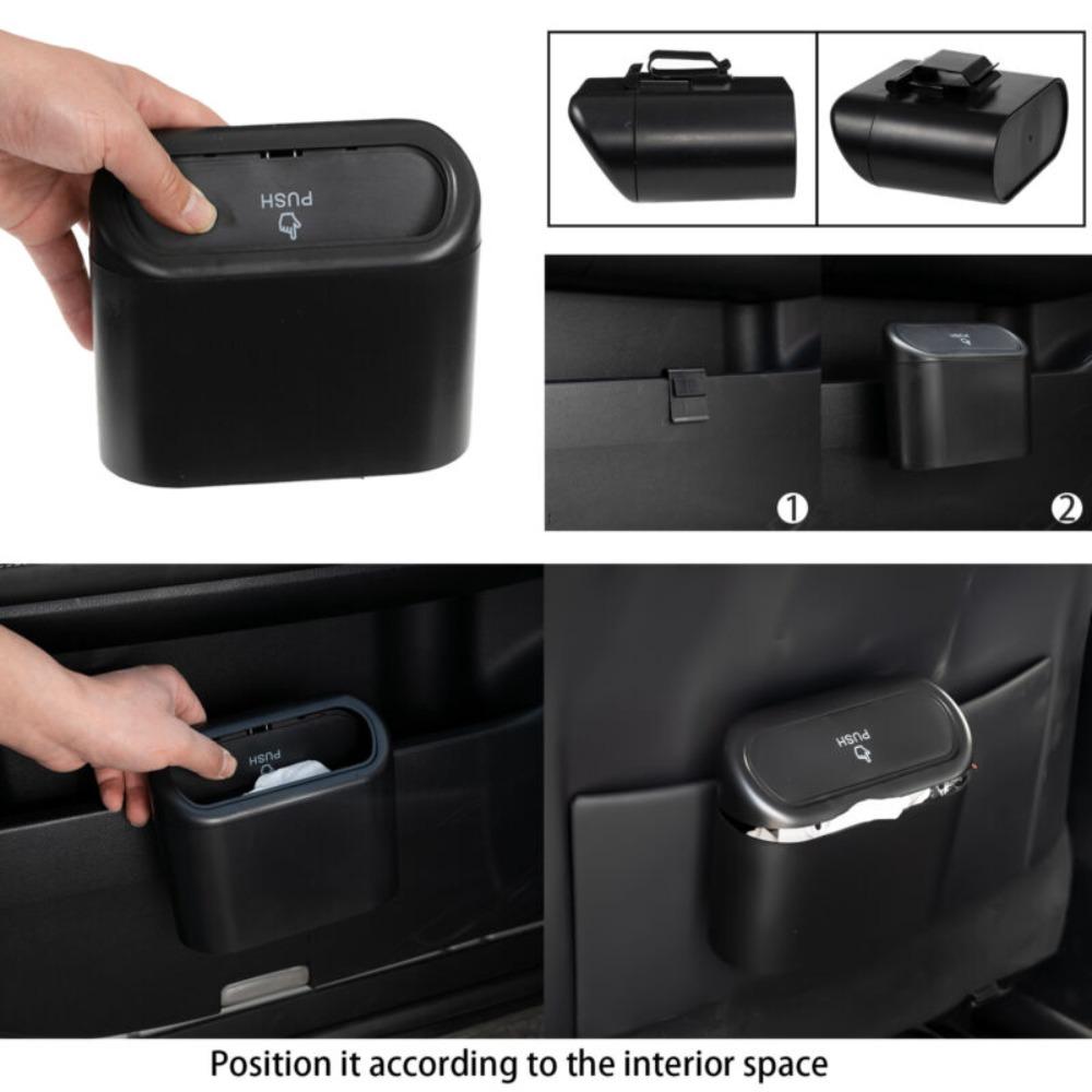 Multi-function Car Bin Black Flip Case Rubbish Holder New Garbage Can