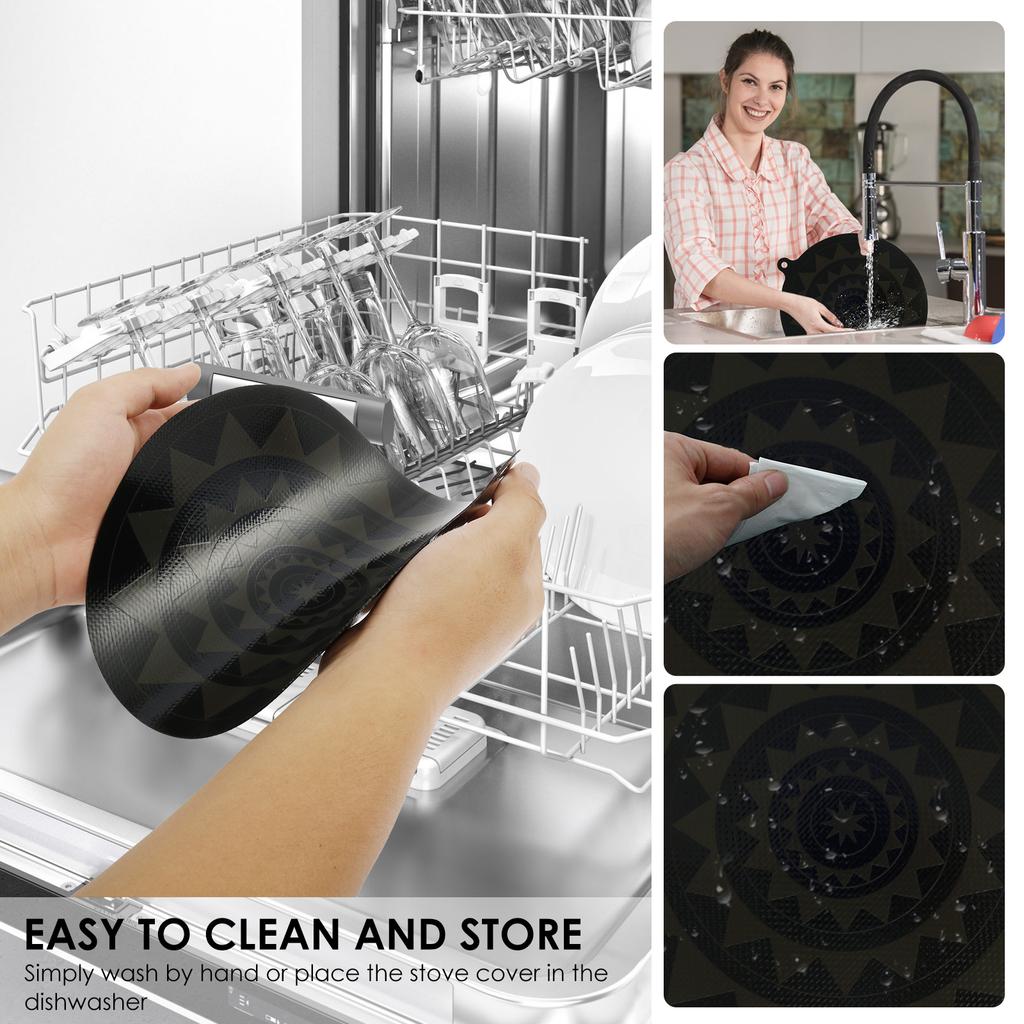 2/4 Stück Silikon Induktionskochfeldmatte Thermochrom Induktionskochfeld Schutzabdeckung Rutschfest Kratzfest für Zuhause Küche Kochen