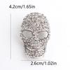 Silver Rhinestone Skull Brooch, Gothic Punk Statement Pin for Halloween & Daily Wear