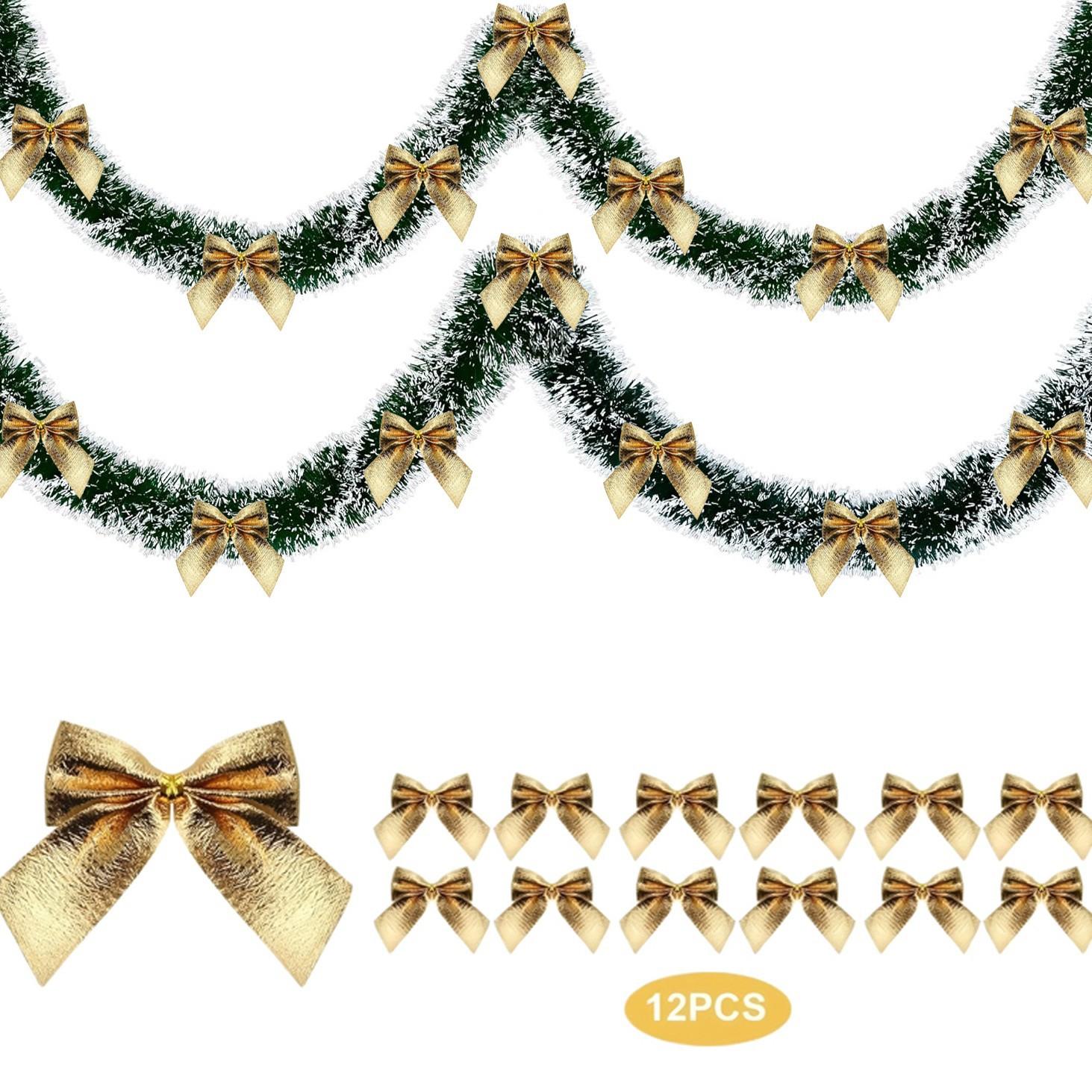 

1 шт. 2 м Рождественская лента-гирлянда - Подвесной декор для рождественской елки/кухни/барной стойки, Реквизит для свадебной вечеринки, Рождественские украшения жёлтый