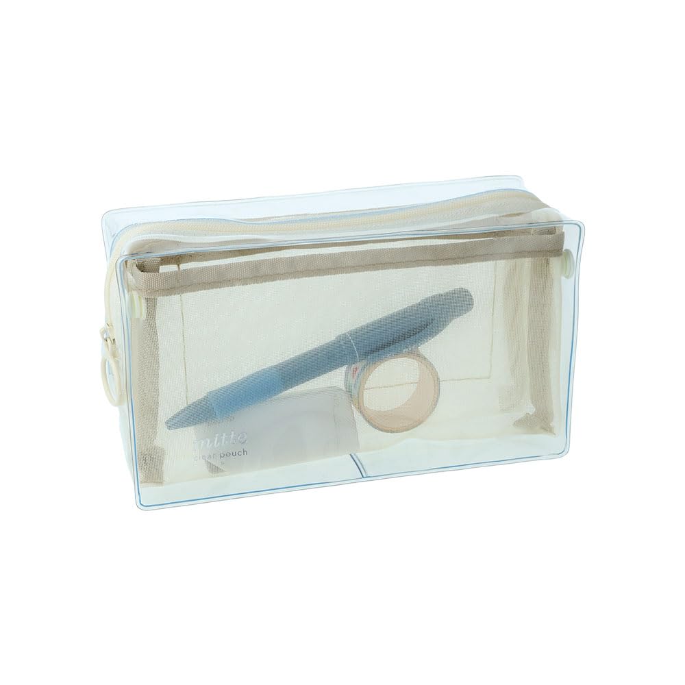 Stationery Clear S2339234 Sun-Star Multi-functional Pouch, Mesh, Mitte, Off-White,