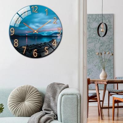 Digital Wall Clock with Low Noise, 30cm/12inch Seaside Reef Wall Clock Quartz Clock Quiet Silent Simple Clock for Home Decor Children Room