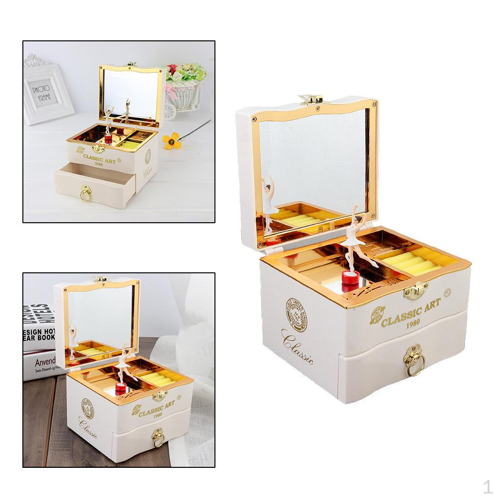Classic Rotating Dancer Ballerina Piano Music Box Clockwork Plastic Jewelry for Girls Women Hand