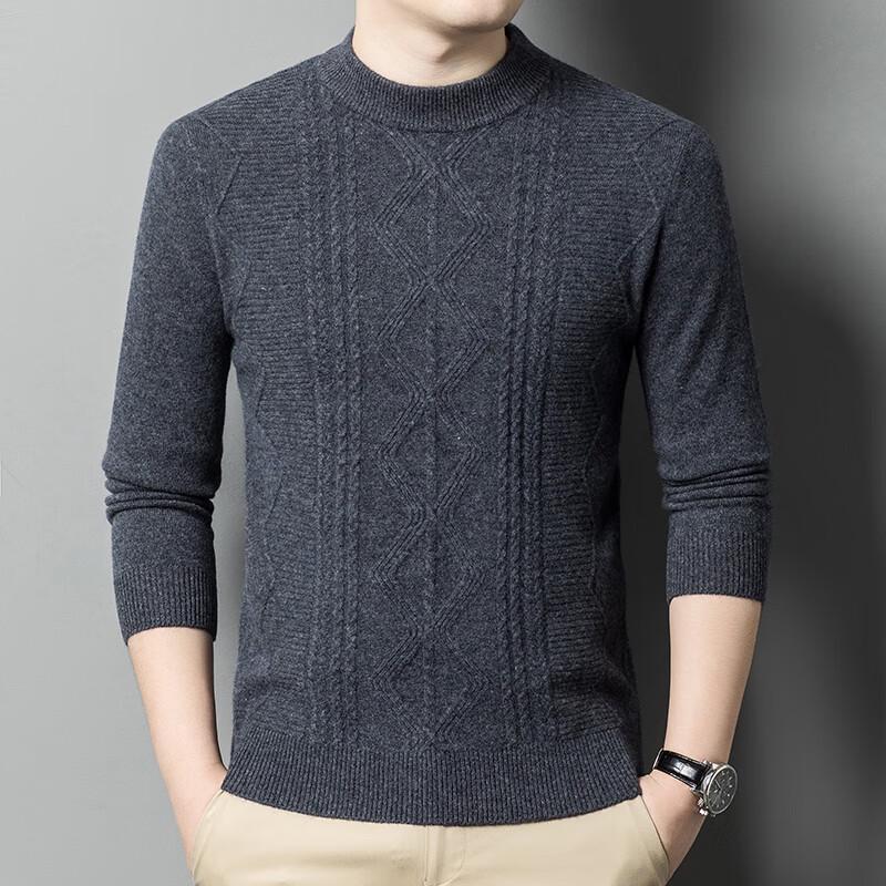 Firstview Men's Winter Thick Wool Crew Neck Sweater FV25D1982