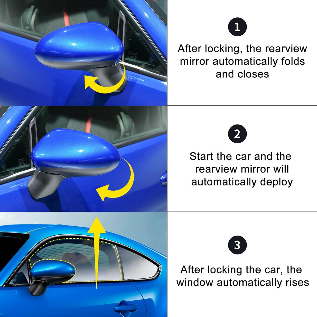 KUNGKIC and Extending Side and Rearview Mirrors for Toyota GR86 ZN8 and Subaru BRZ ZD8 Window Closer System Module with Folding Window Stylish