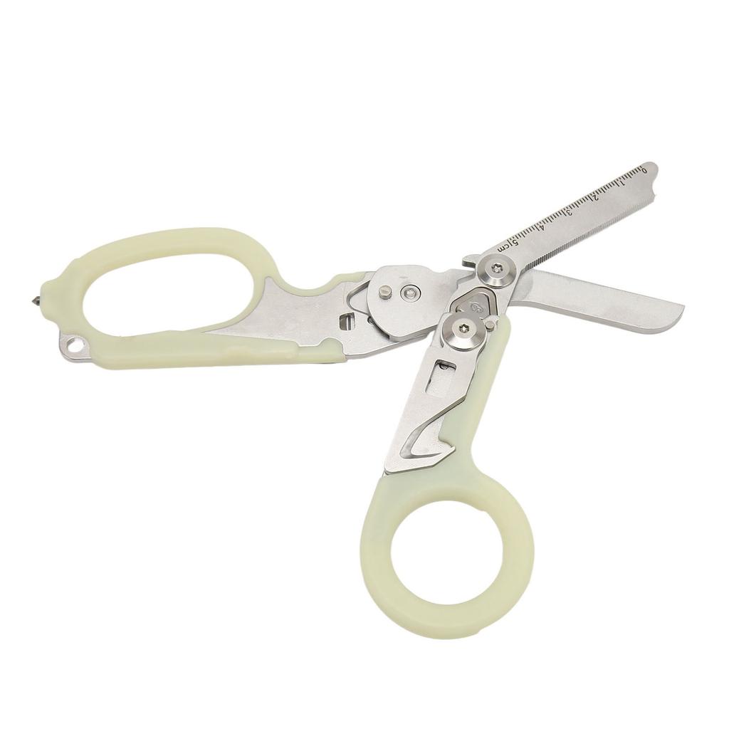 Emergency Response Shears Stainless Steel Luminous Multifunctional Foldable Scissors Pliers for