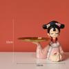Chinese Girl Figurine Cookie Storage Tray Modern Ornament