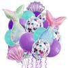 Zeemeermin Latex Ballonnen Confetti Lucht Helium Globos Wegwerp Servies voor 1e Kinderen Meisje Zeemeermin Thema Verjaardagsfeestje Decoratie