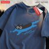 Couple T-shirt Swim Black Cat Diving Print T-Shirt Summer Men's Women's Breathable Casual Cotton Loose Top Short Sleeves